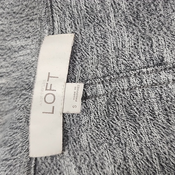 Loft women's 3/4 sleeve gray heather waterfall open cardigan, Small - Picture 3 of 4